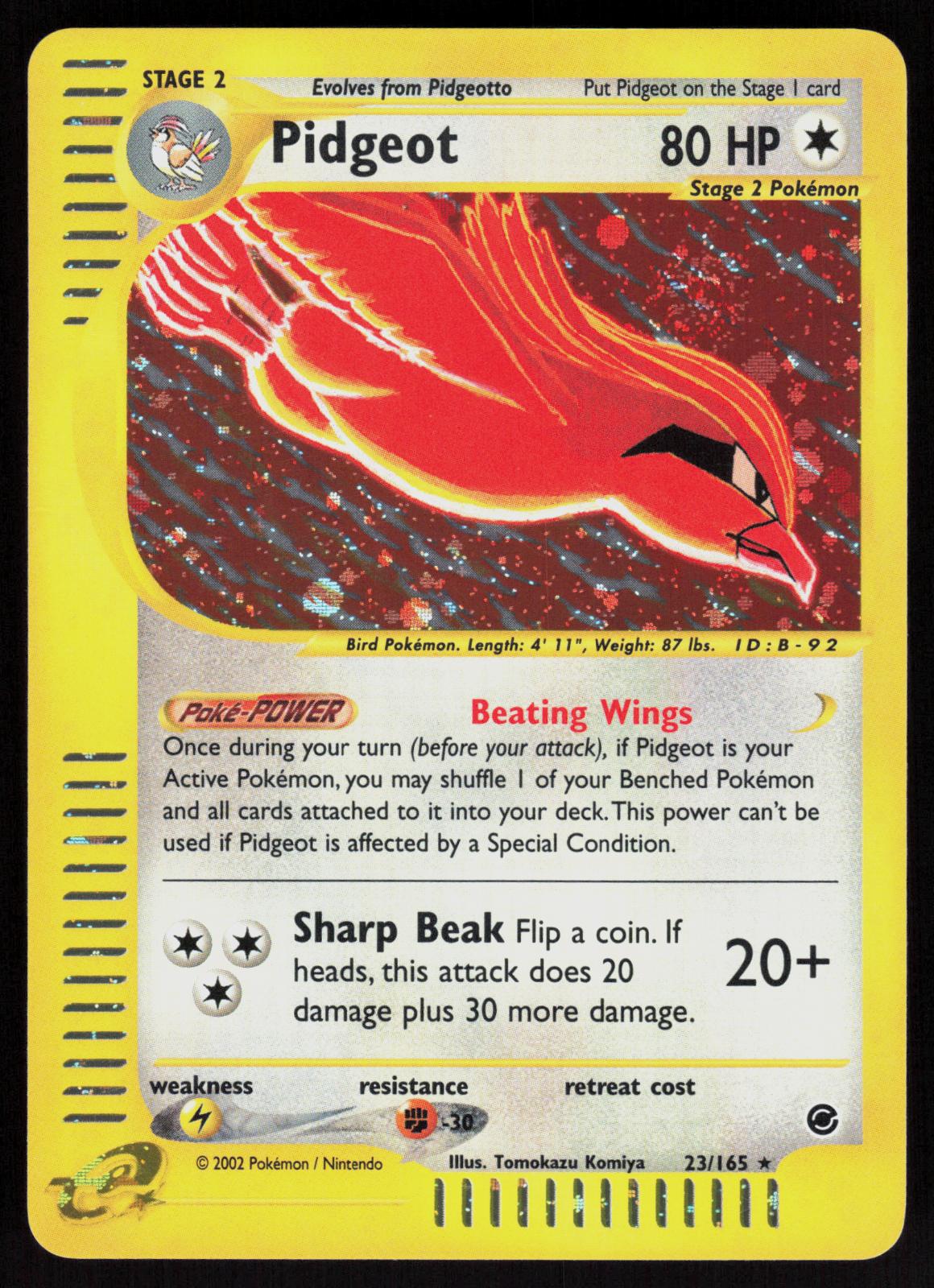 Pokemon Pidgeot 23/165 Expedition Base Set Holo Rare Lightly Played