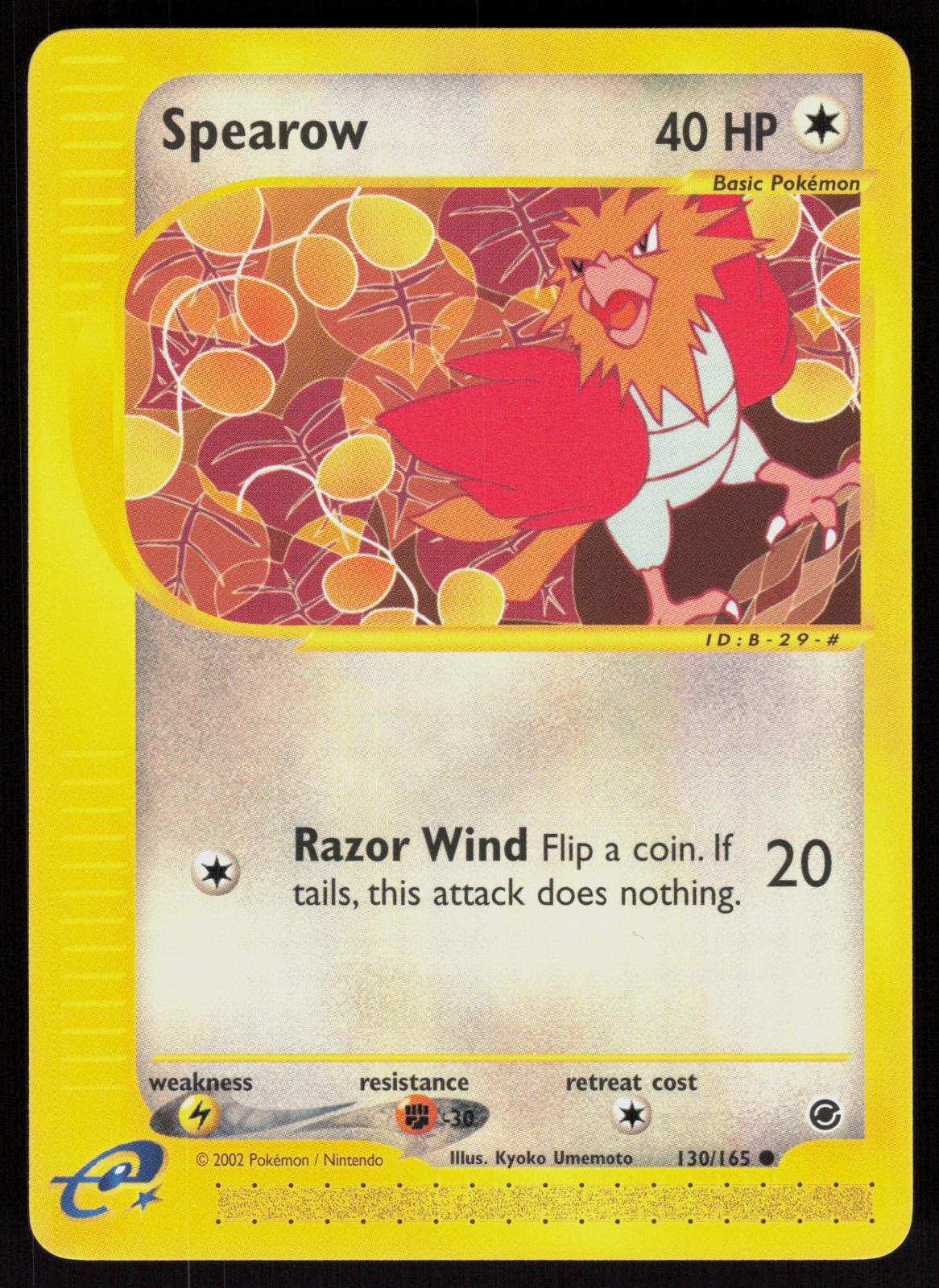 Pokemon Spearow 130/165 Expedition Base Set Common Near Mint