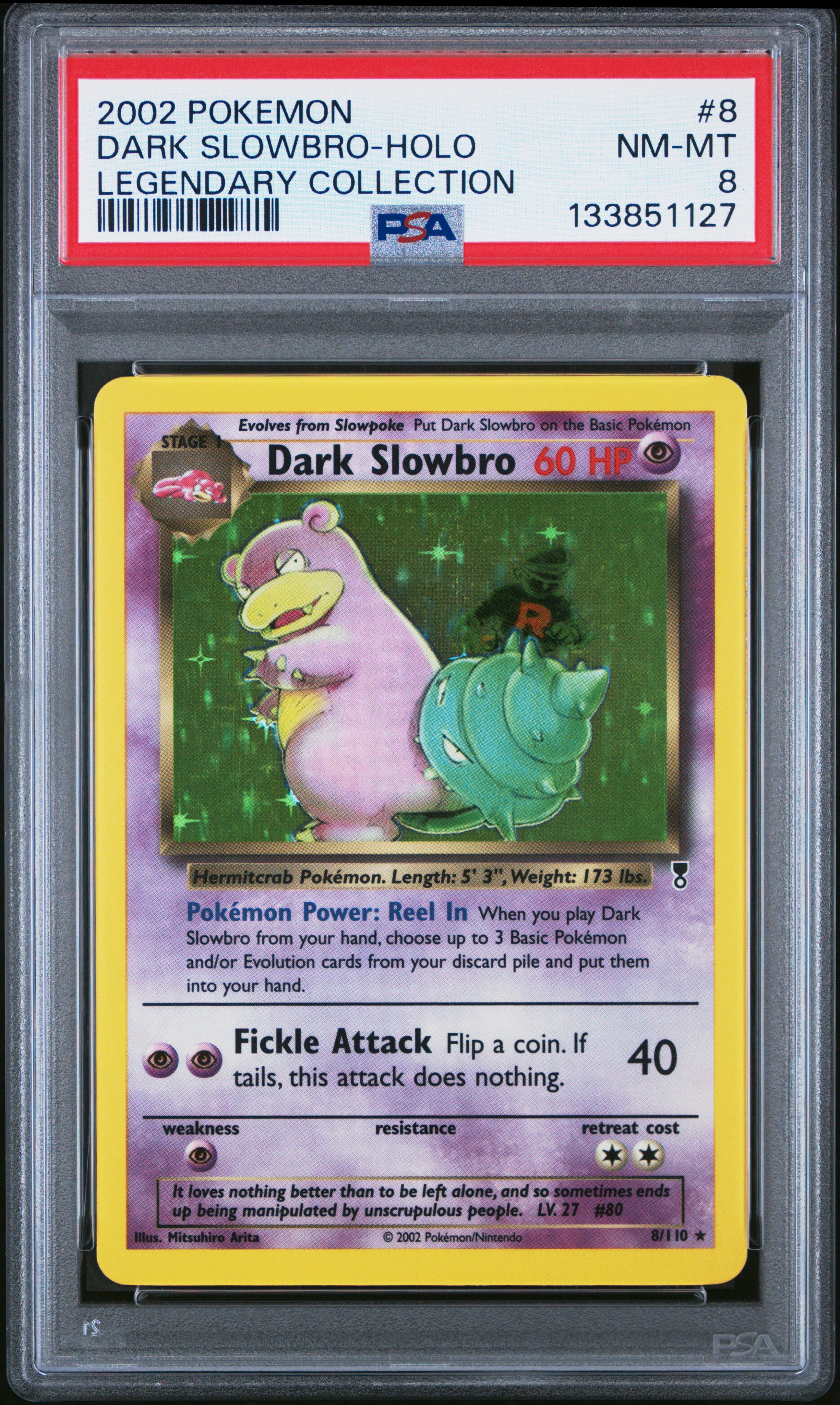Dark Slowbro Holo 8/110 Legendary Collection Pokemon PSA 8