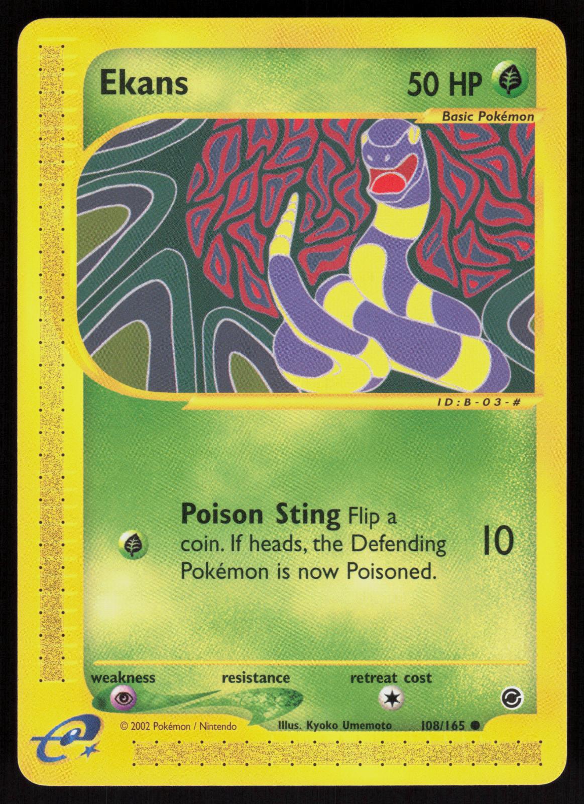 Pokemon Ekans 108/165 Expedition Base Set Common Near Mint