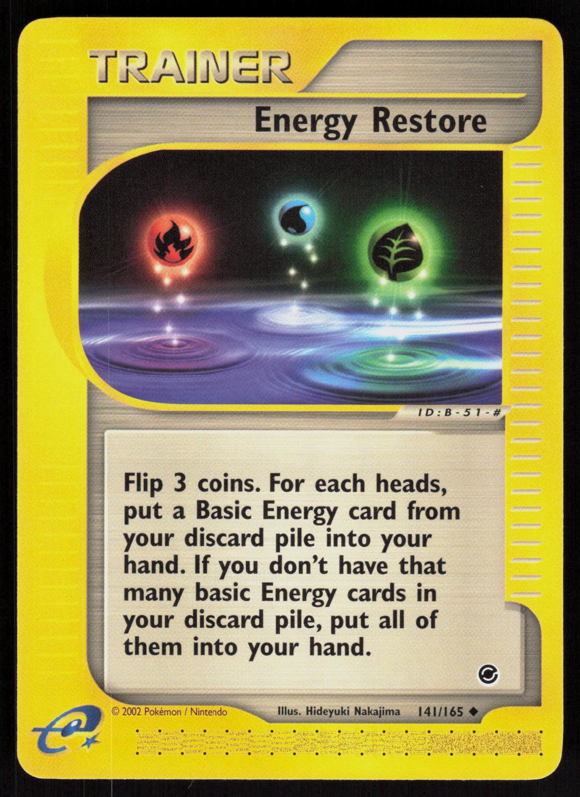 Pokemon Energy Restore 141/165 Expedition Base Set Uncommon Near Mint