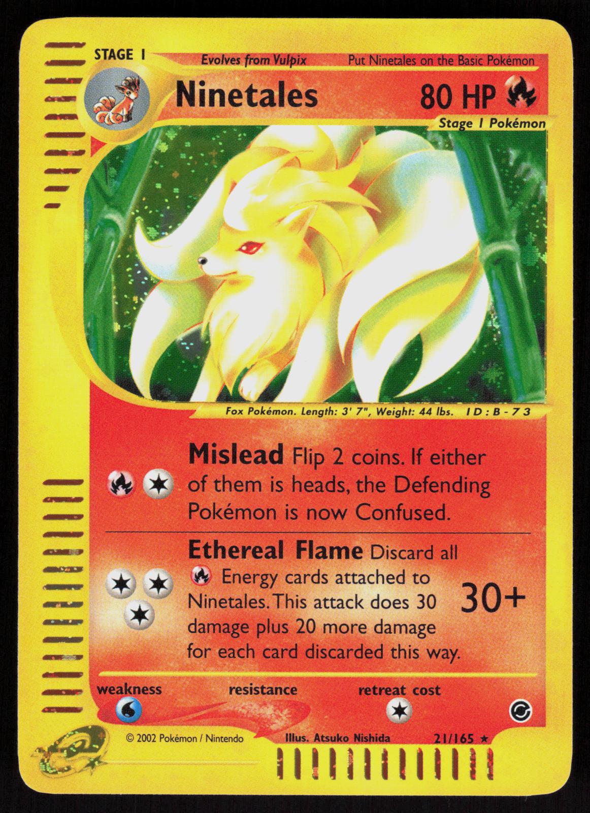 Pokemon Ninetales 21/165 Expedition Base Set Holo Rare Near Mint