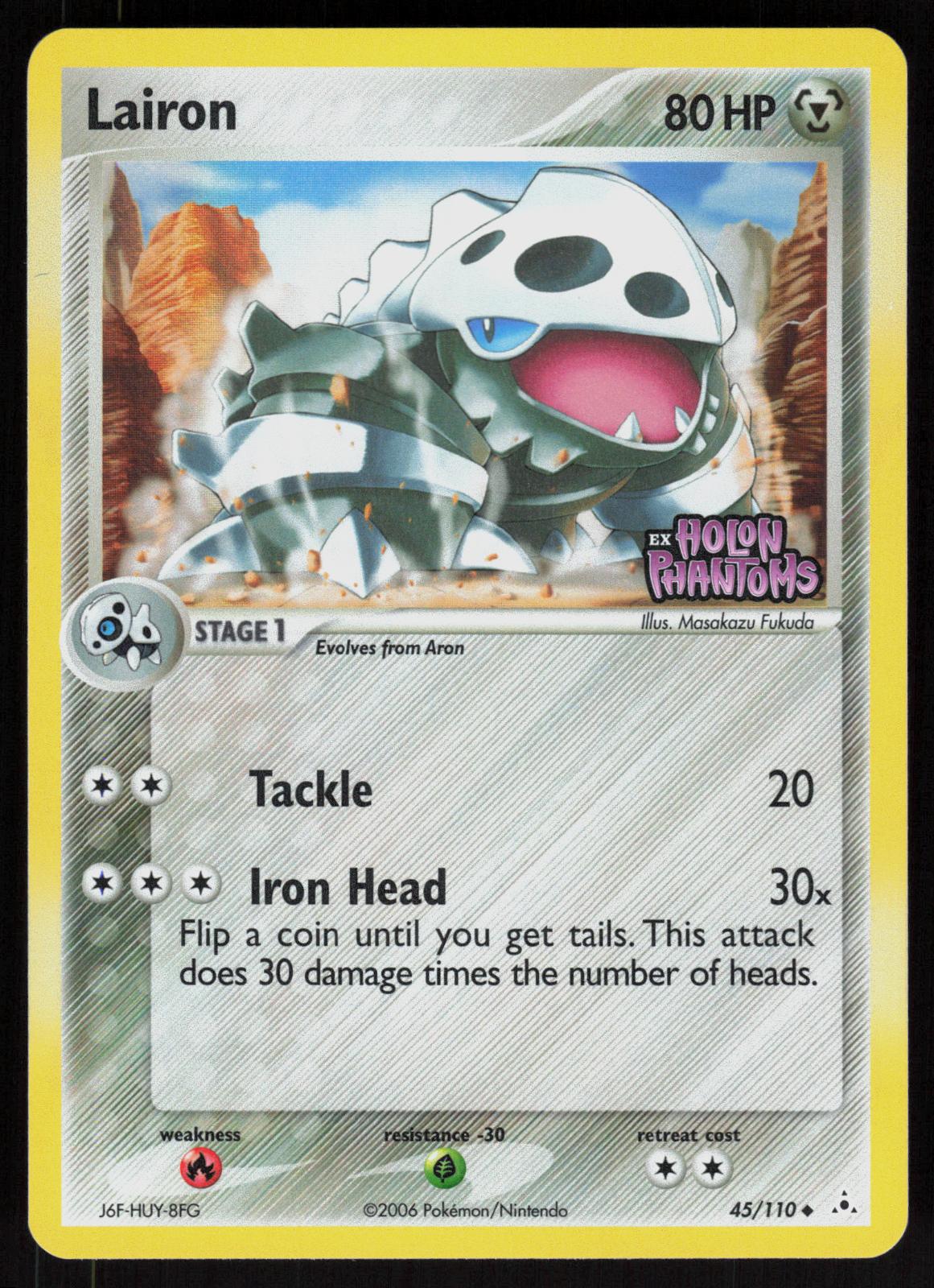 Pokemon Lairon 45/110 Holon Phantoms Uncommon Reverse Holo Near Mint
