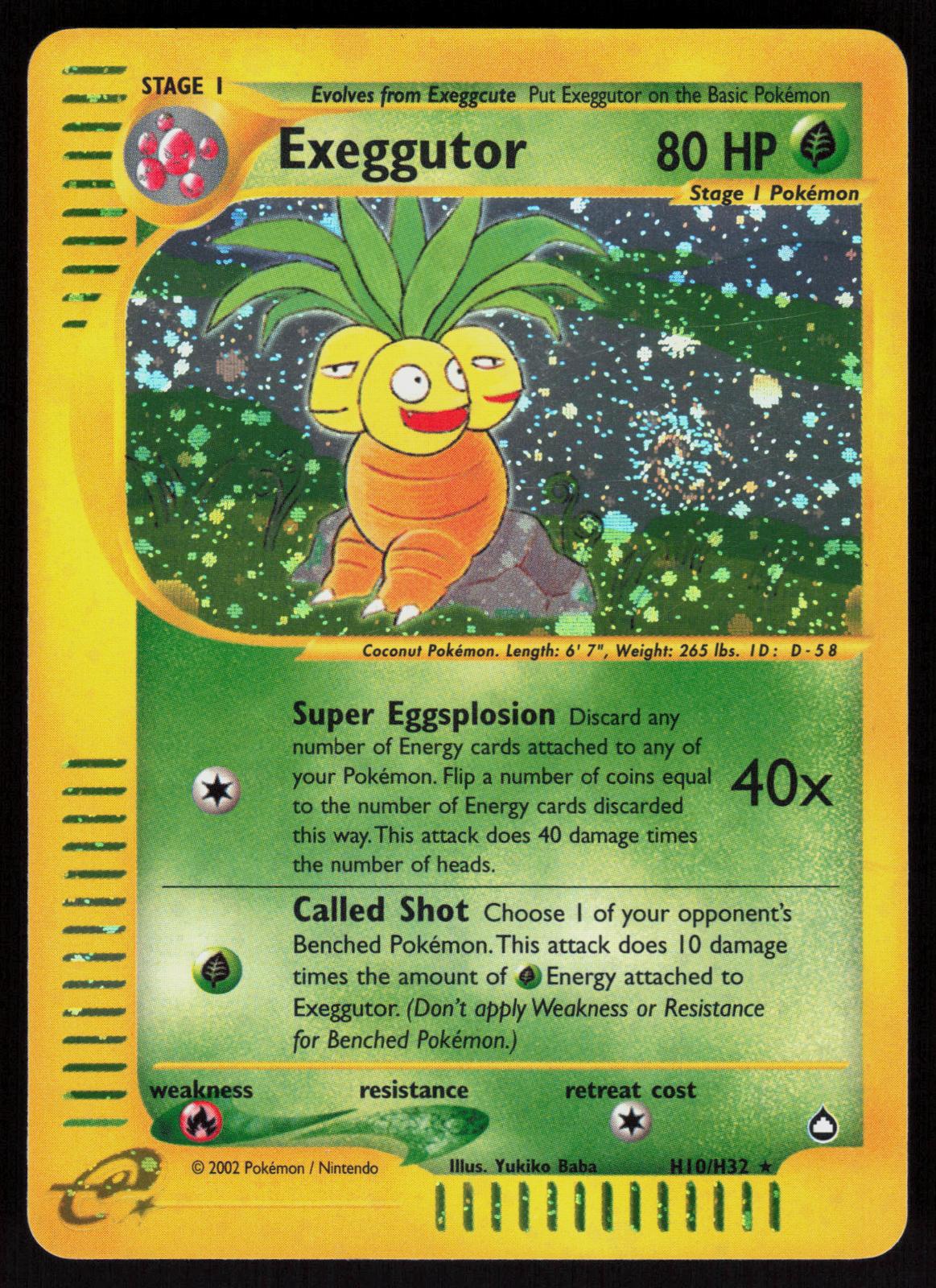 Pokemon Exeggutor H10/H32 Aquapolis Holo Rare Lightly Played