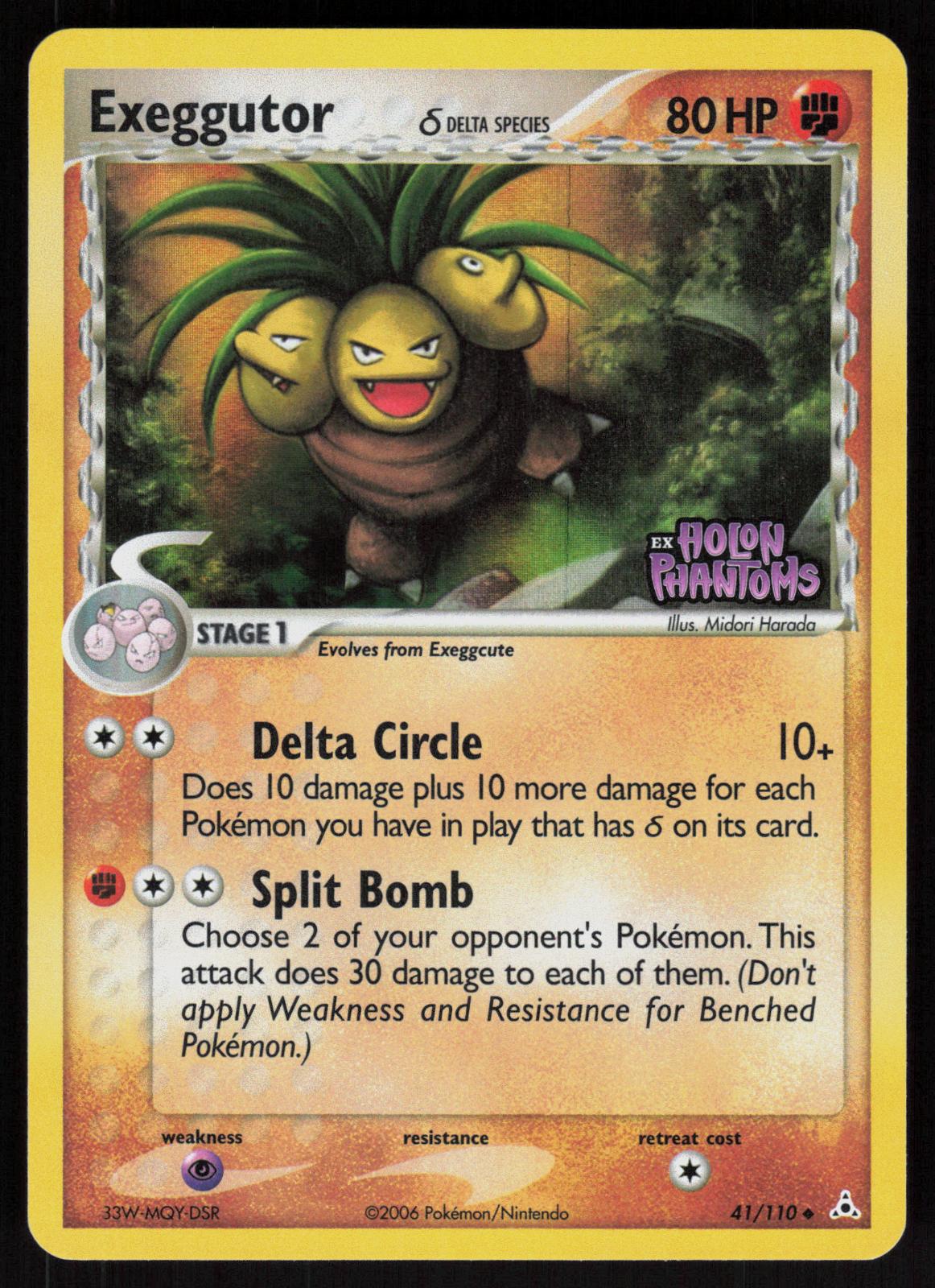 Pokemon Exeggutor 41/110 Holon Phantoms Uncommon Reverse Holo Near Mint