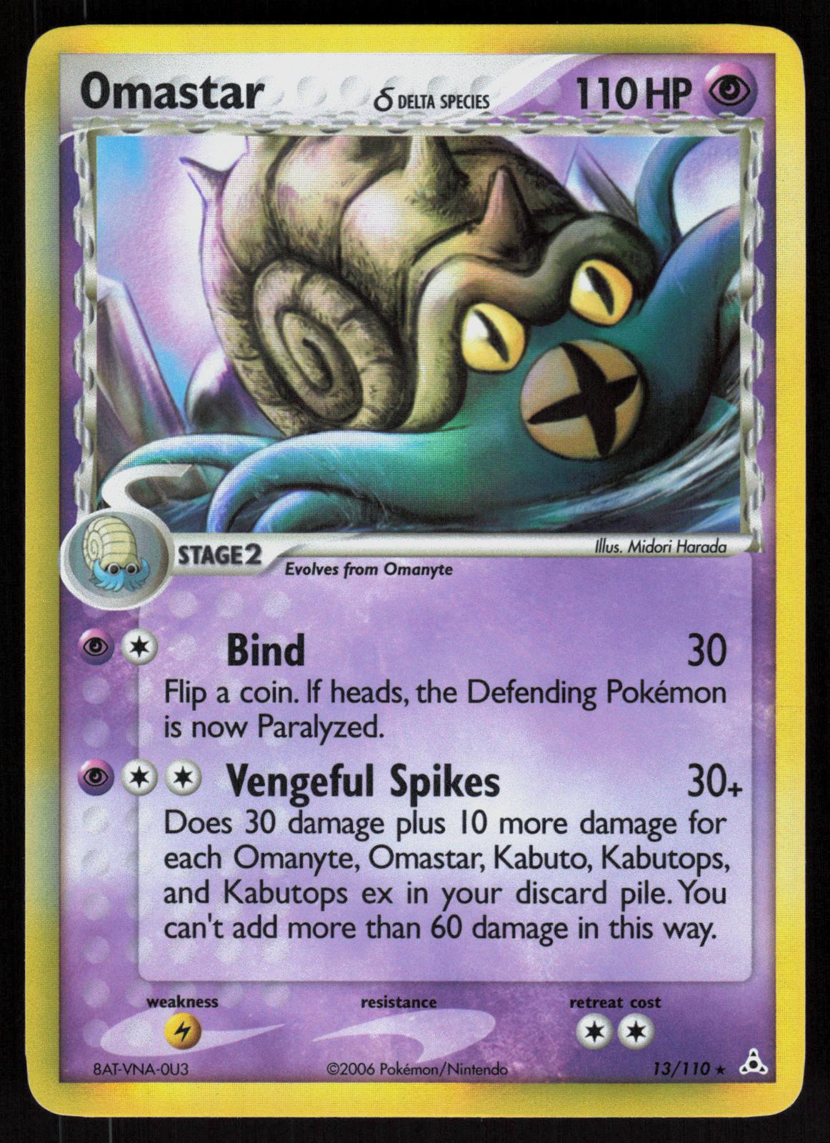 Pokemon Omastar 13/110 Holon Phantoms Holo Rare Holo Near Mint
