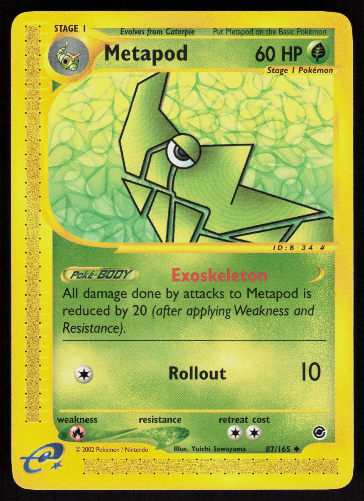 Pokemon Metapod 87/165 Expedition Base Set Uncommon Near Mint