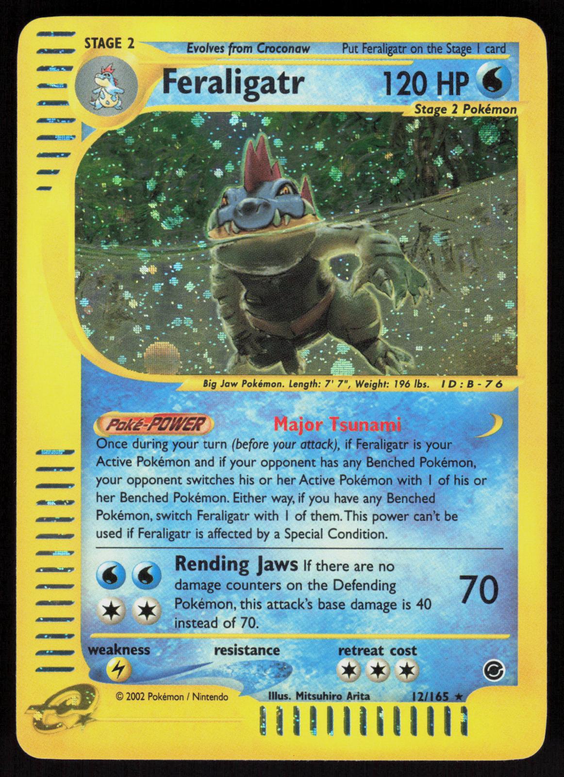 Pokemon Feraligatr 12/165 Expedition Base Set Holo Rare Lightly Played
