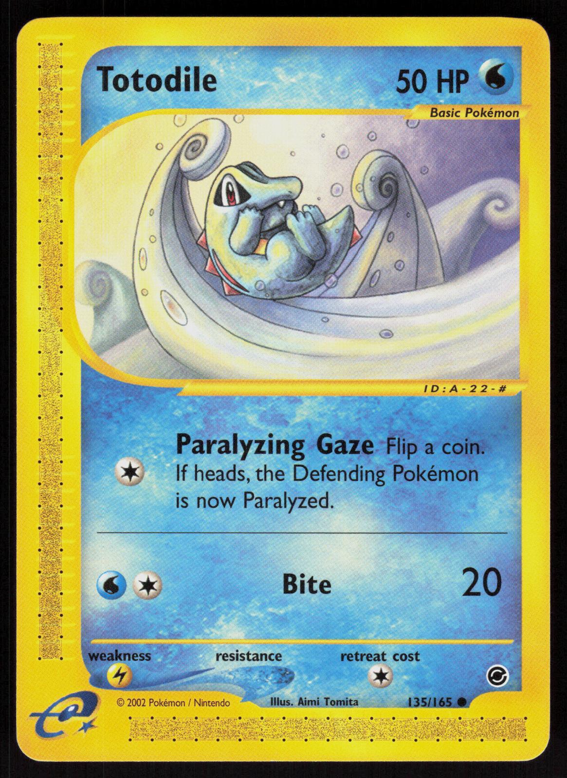 Pokemon Totodile 135/165 Expedition Base Set Common Near Mint