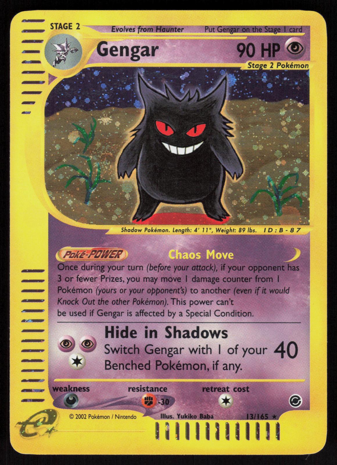 Pokemon Gengar 13/165 Expedition Base Set Holo Rare Lightly Played