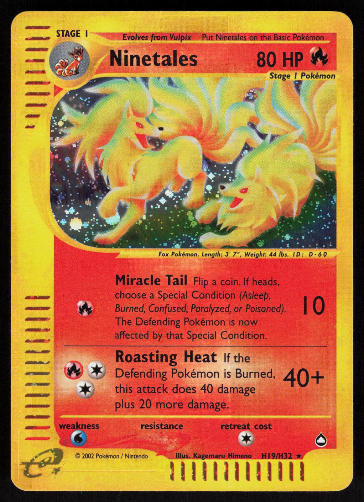 Pokemon Ninetales H19/H32 Aquapolis Holo Holo Rare Moderately Played