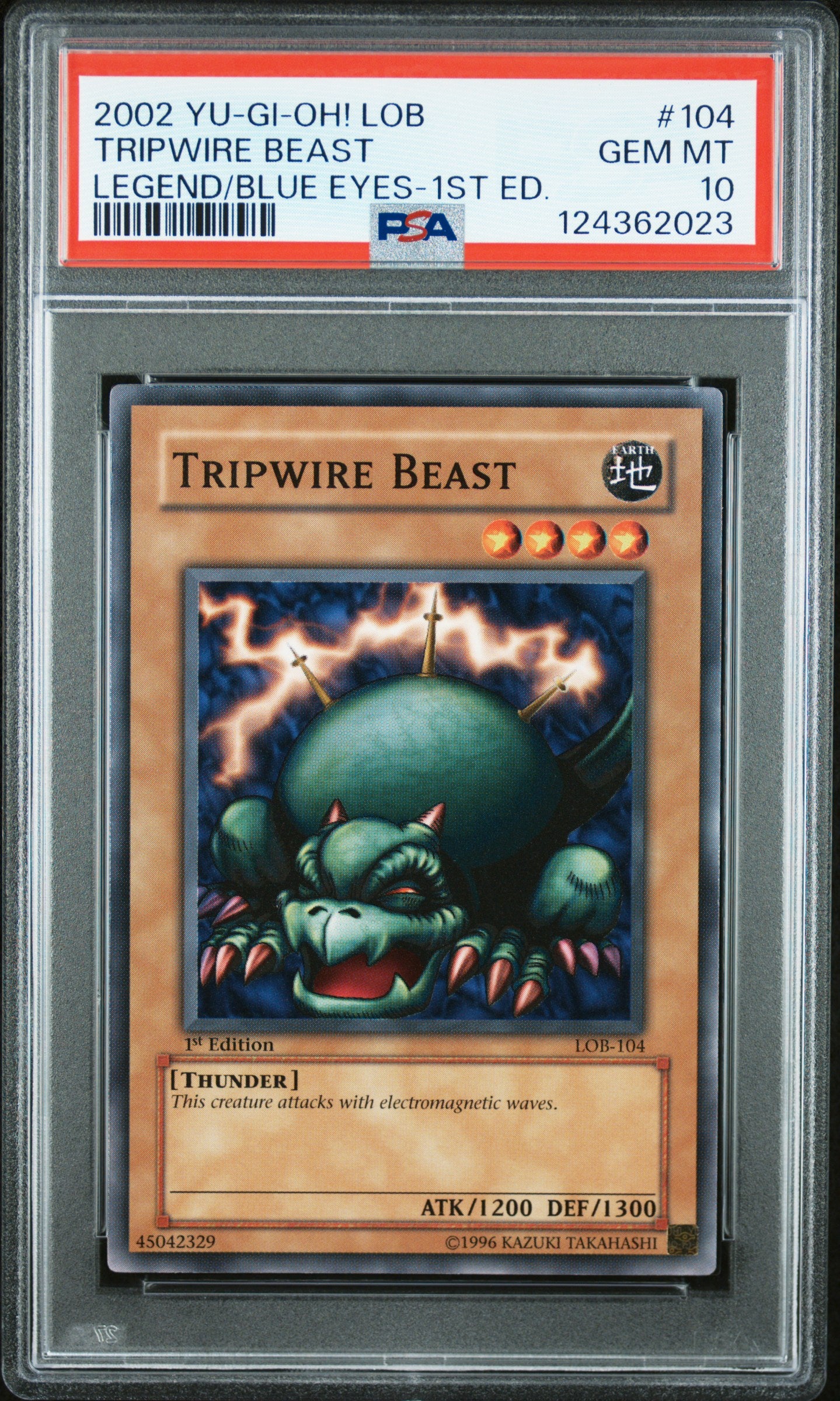 Tripwire Beast 104 LOB Legend Of Blue Eyes 1st Edition Yugioh PSA 10