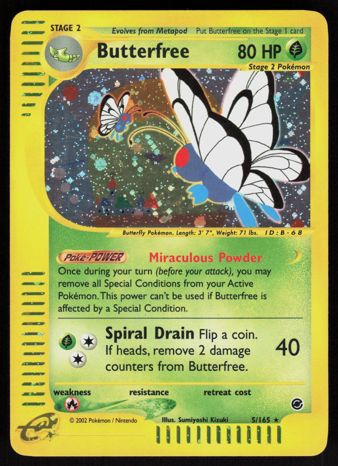 Pokemon Butterfree 5/165 Expedition Holo Rare Moderately Played