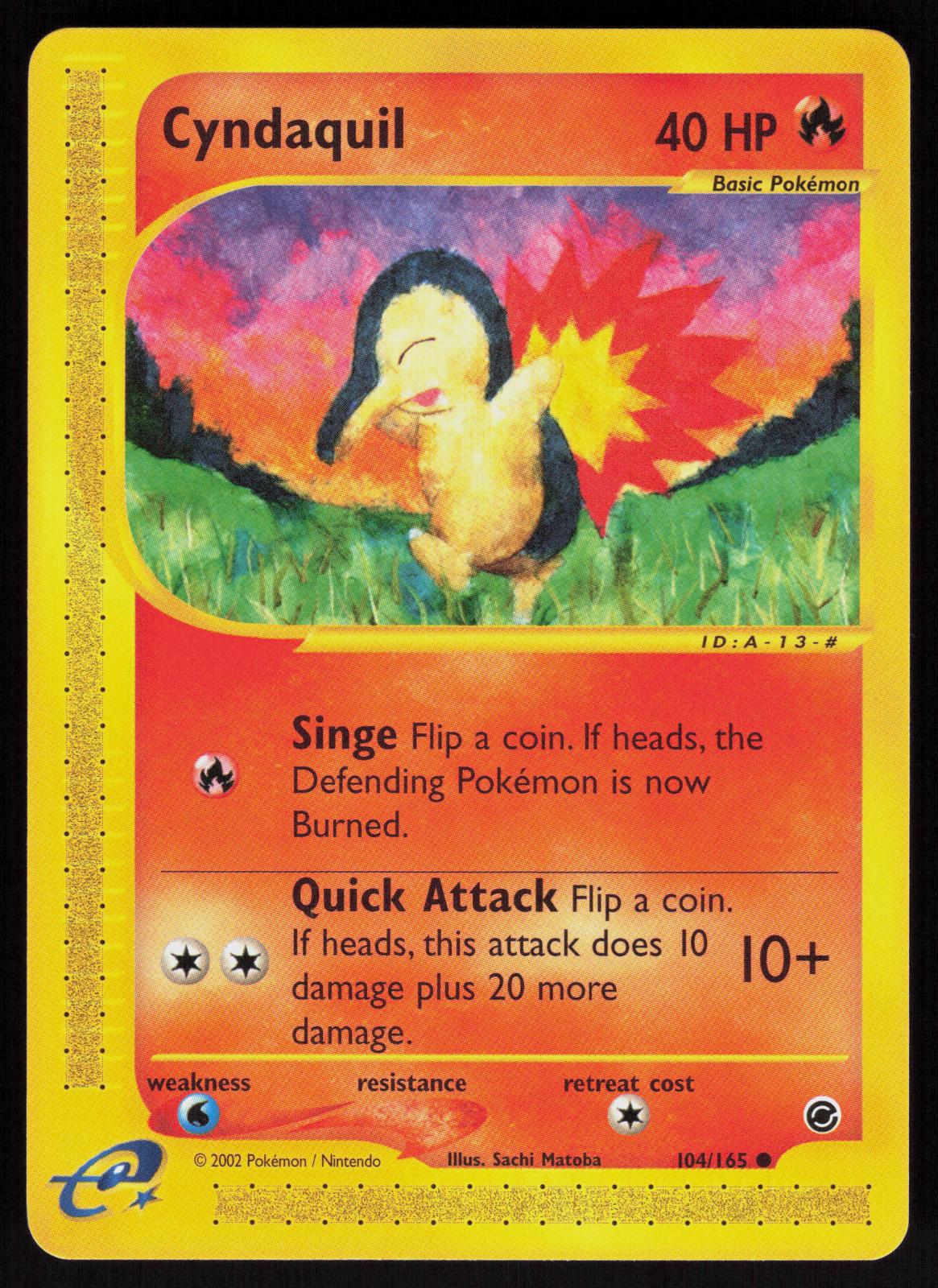 Pokemon Cyndaquil 104/165 Expedition Base Set Common Near Mint