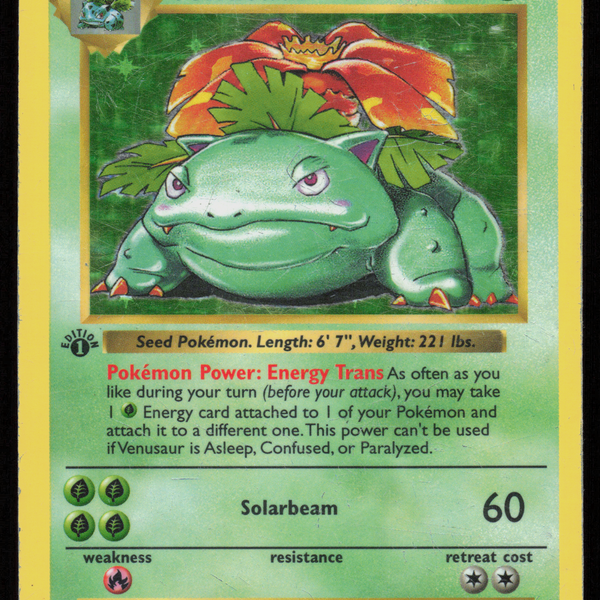 Pokemon Venusaur 15/102 Base Set Holo 1st Edition Heavily Played