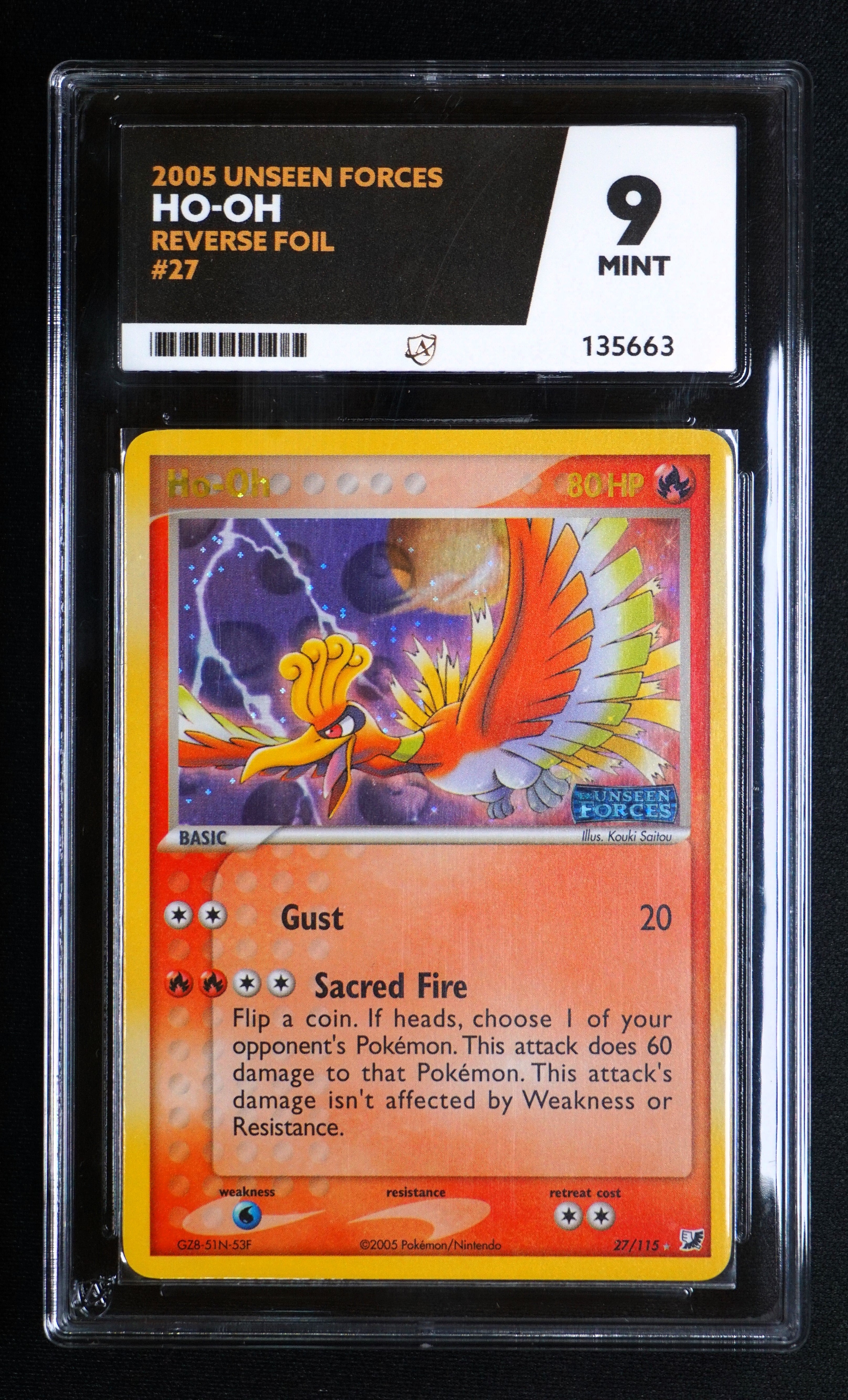ACE 9 Ho-Oh 27/115 - EX Unseen Forces - Reverse Holo