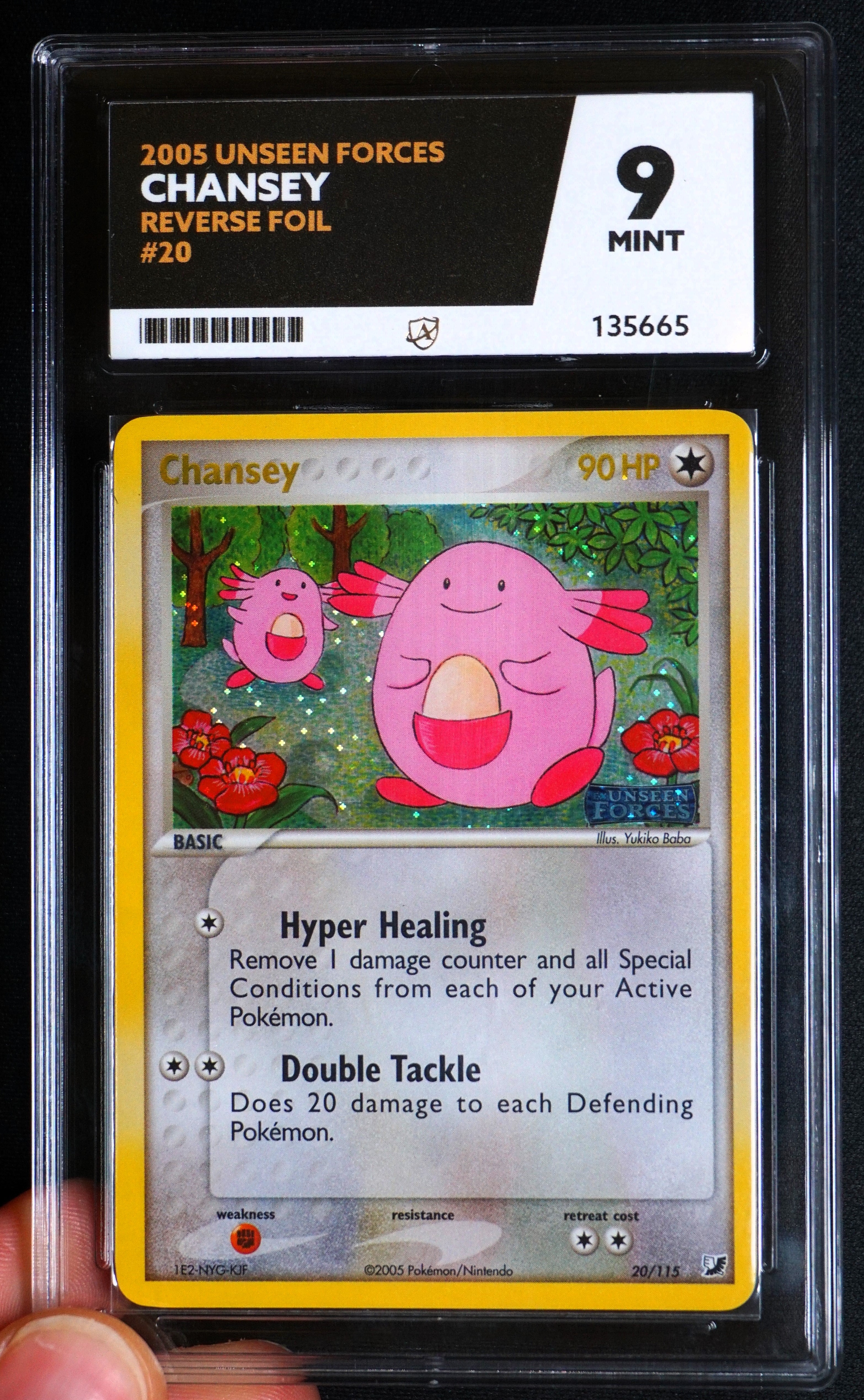 ACE 9 Chansey 20/115 - EX Unseen Forces - Reverse Holo