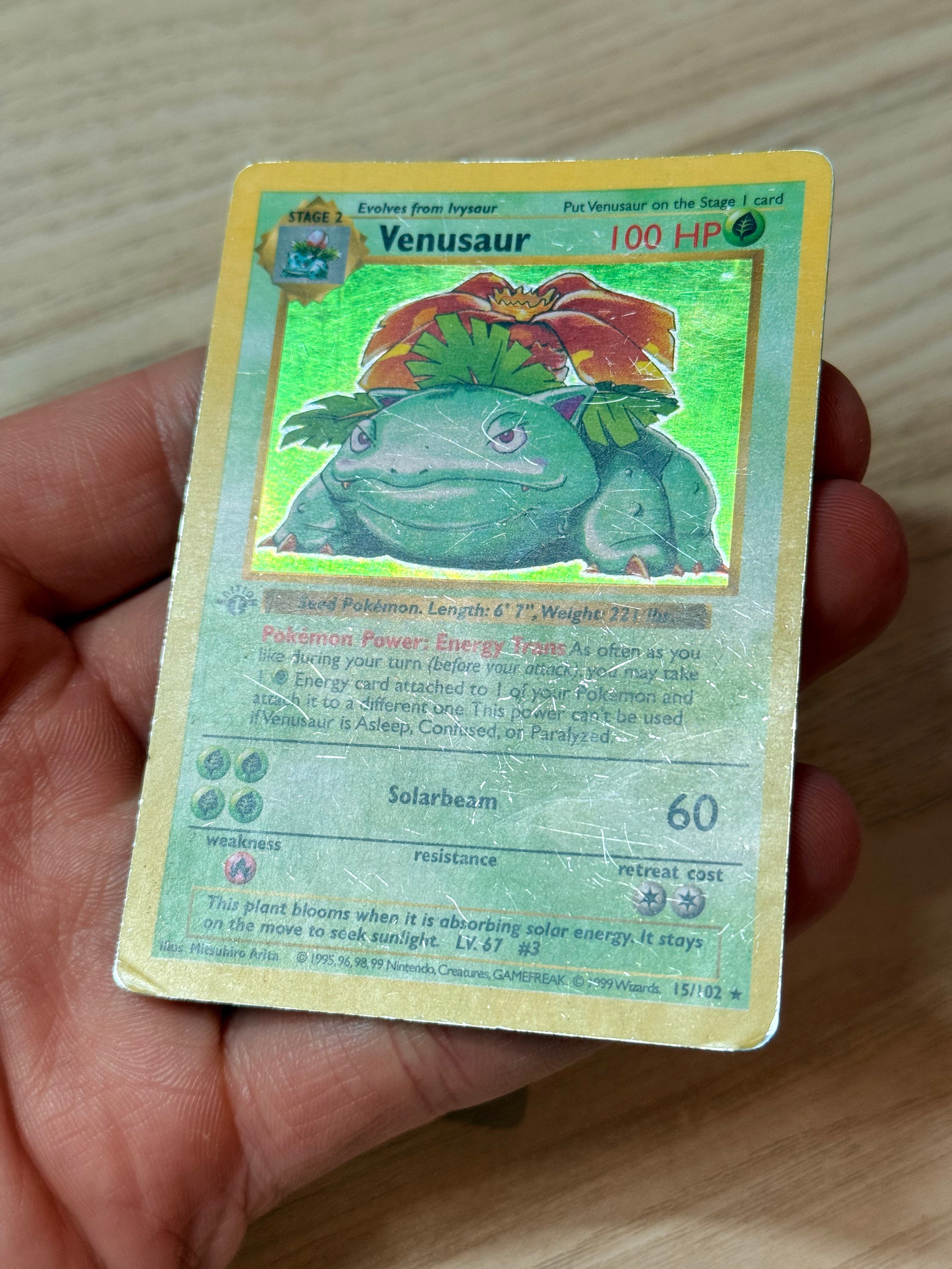 report card comments 3rd grade Pokemon Venusaur 15/102 Base Set Holo 1st Edition Heavily Played