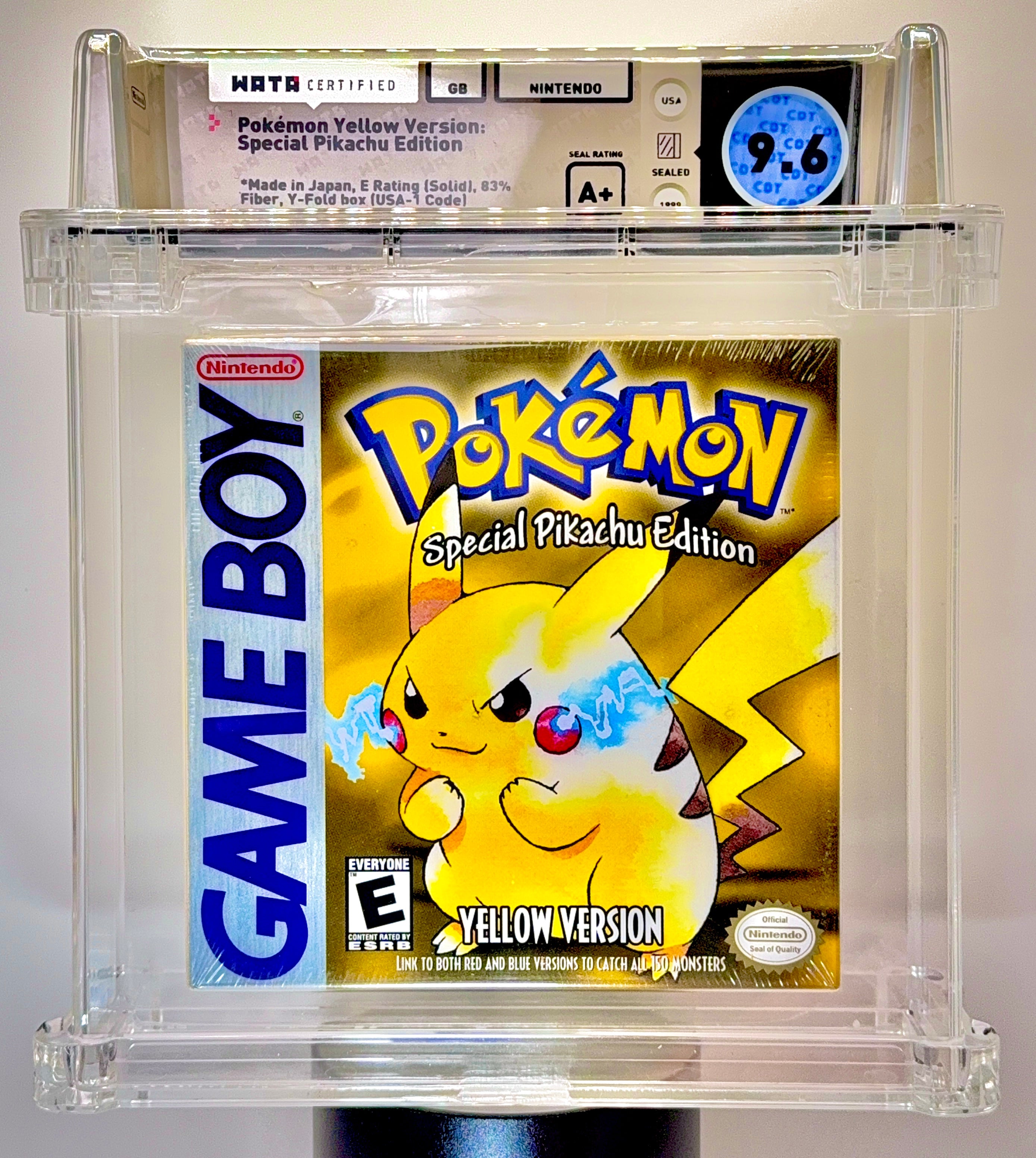 Pokemon - Yellow Pikachu Edition Gameboy - WATA 9.6 A+