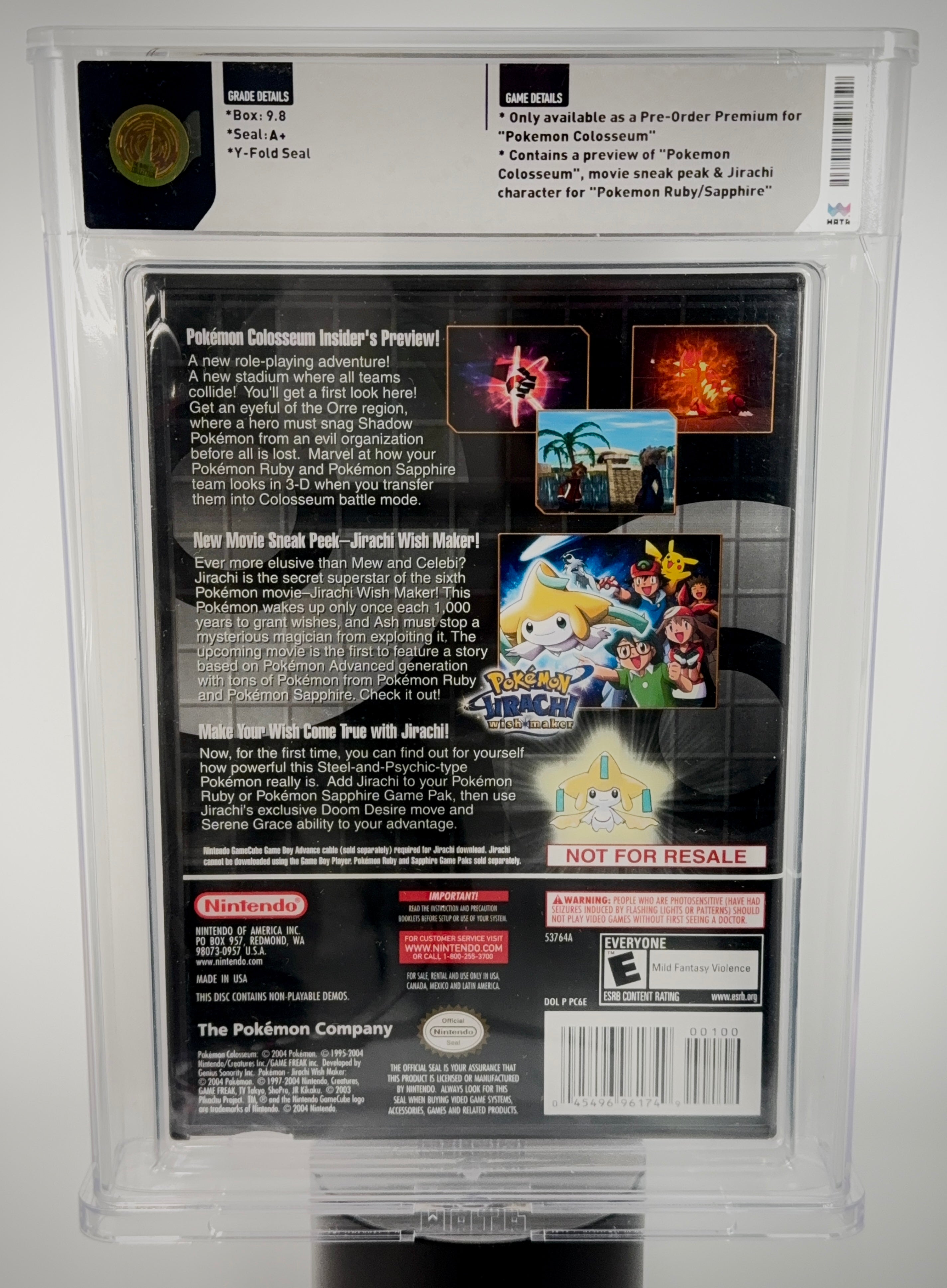 Pokemon - Colosseum Gamecube Bonus Disc - WATA 9.8 A+