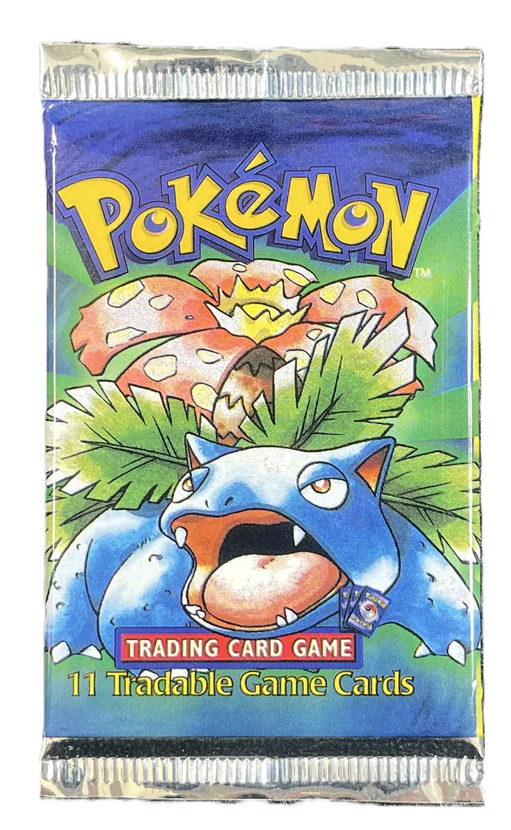 Pokemon - Base Set Shadowless - Single Short Crimp Booster Pack - 0% V Pokemon - Base Set Shadowless - Single Short Crimp Booster Pack - 0% V