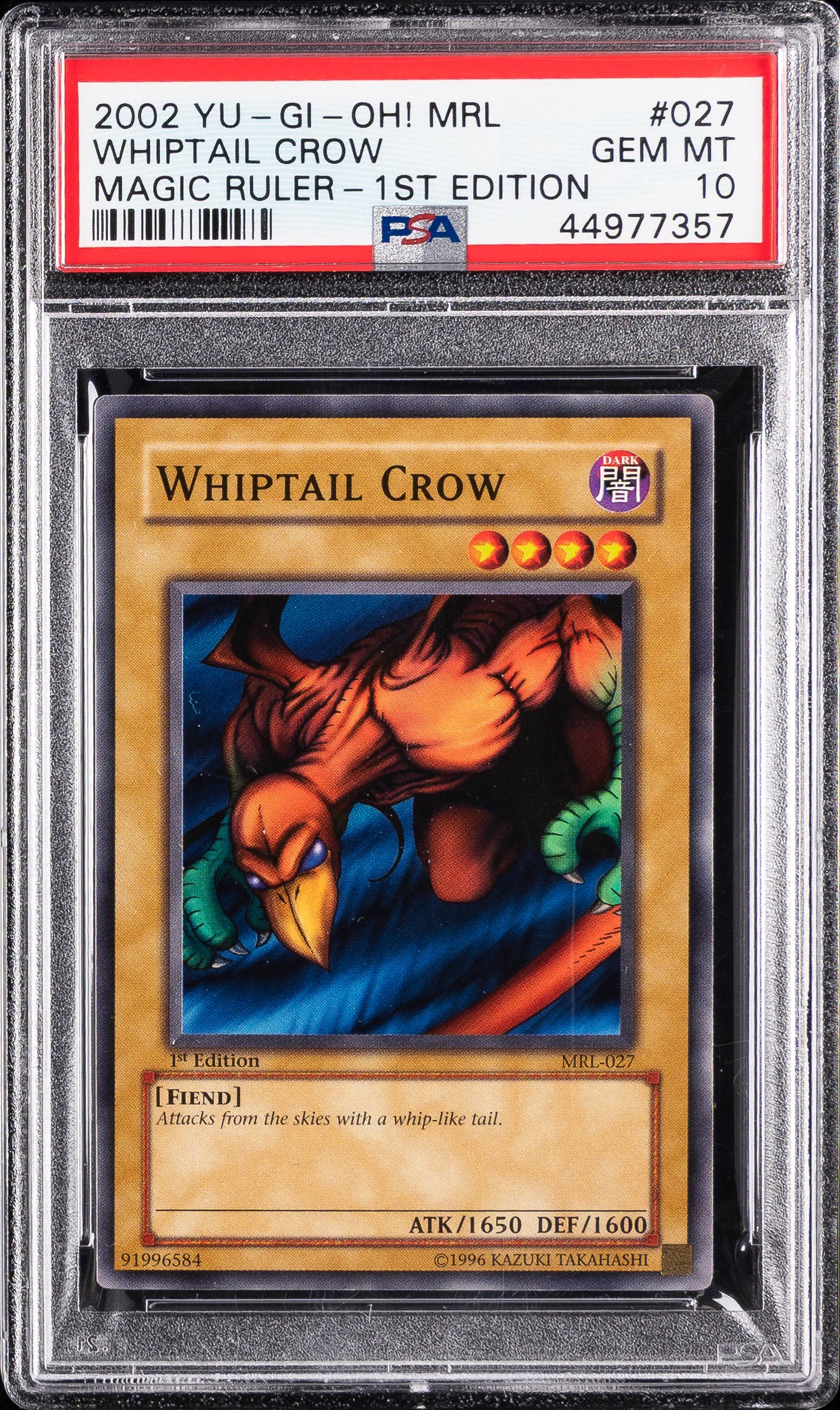 Whiptail Crow 027 1st Edition MRL Magic Ruler Yugioh PSA 10