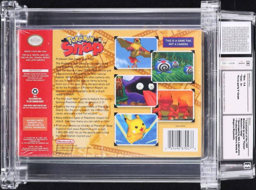 Pokemon - Snap 1999 Nintendo 64 - WATA 9.8 A+ - Second Higest Grade In The World