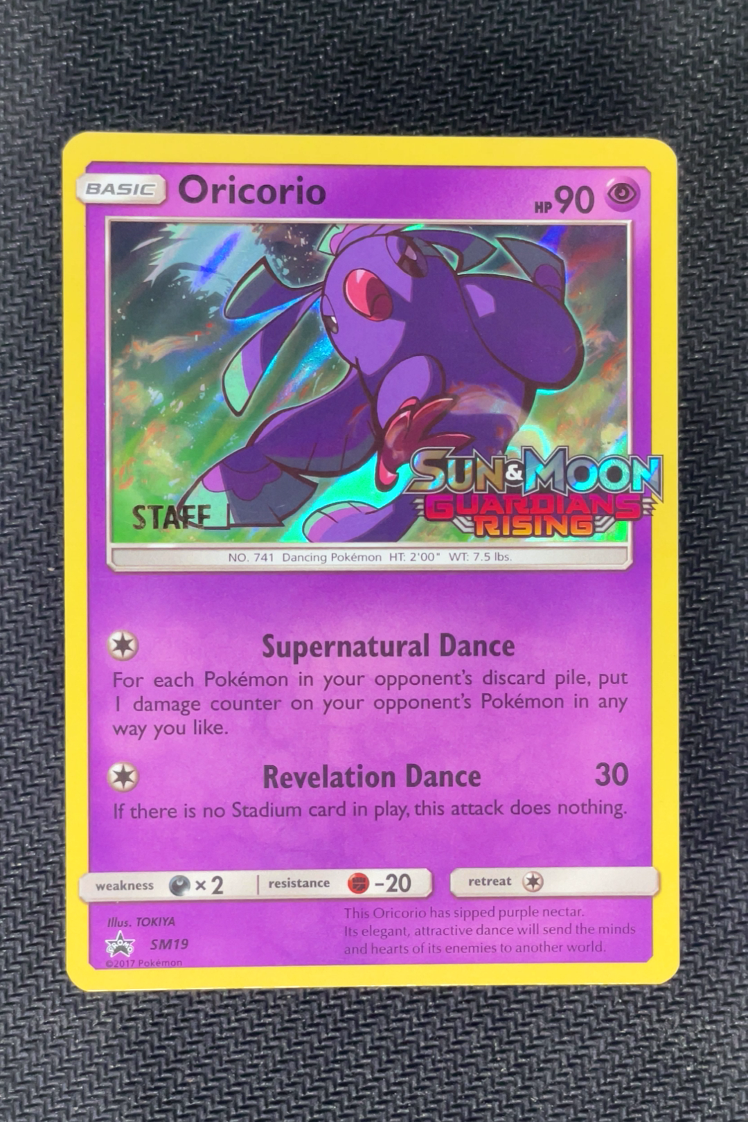 Oricorio SM19 - Staff Prerelease - Black Star Promo - Guardians Rising