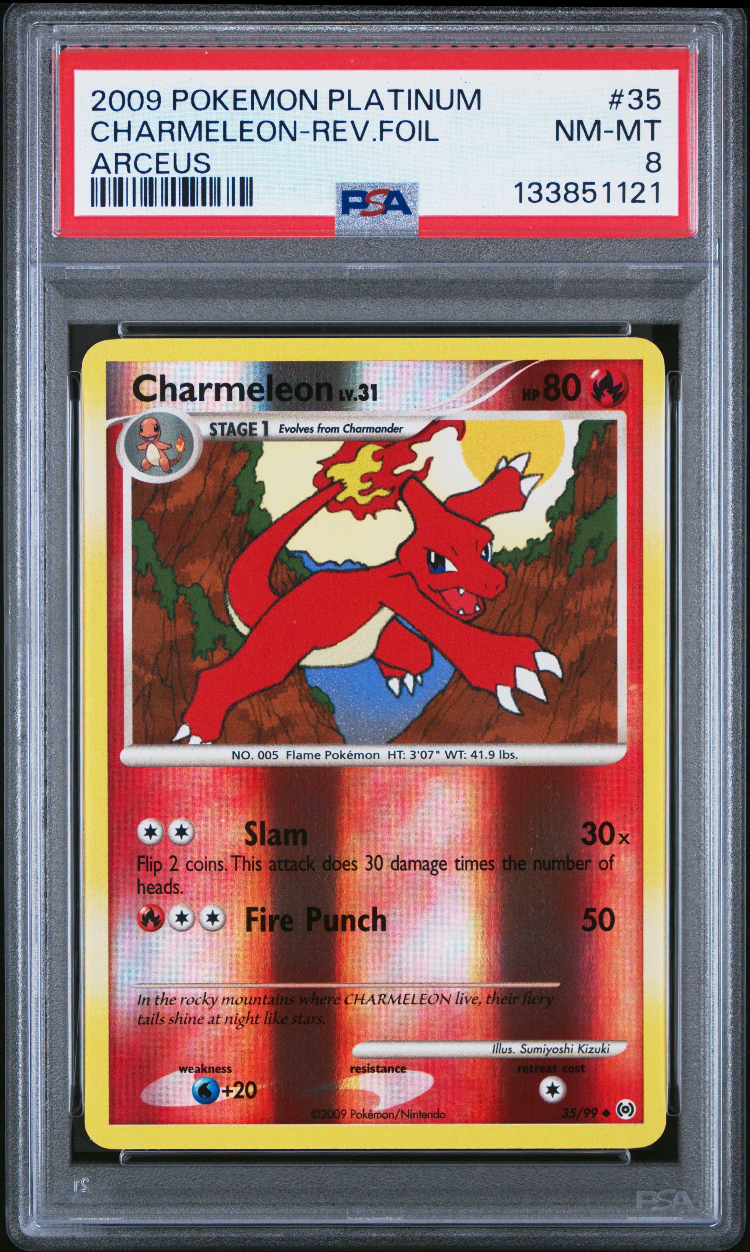 Charmeleon Reverse Holo 35/99 Arceus Pokemon PSA 8