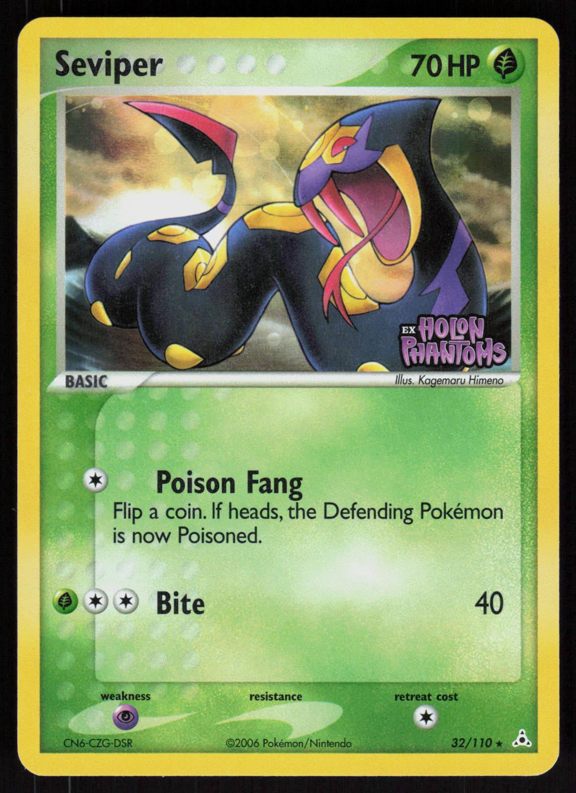 Pokemon Seviper 32/110 Holon Phantoms Rare Reverse Holo Near Mint