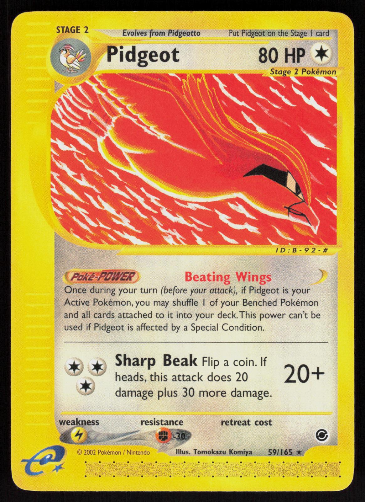 Pokemon Pidgeot 59/165 Expedition Base Set Rare Lightly Played