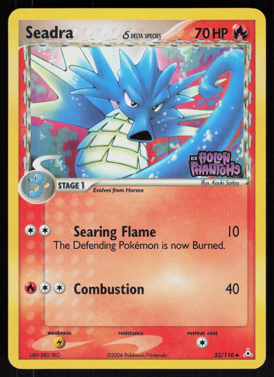 Pokemon Seadra 52/110 Holon Phantoms Uncommon Reverse Holo Near Mint