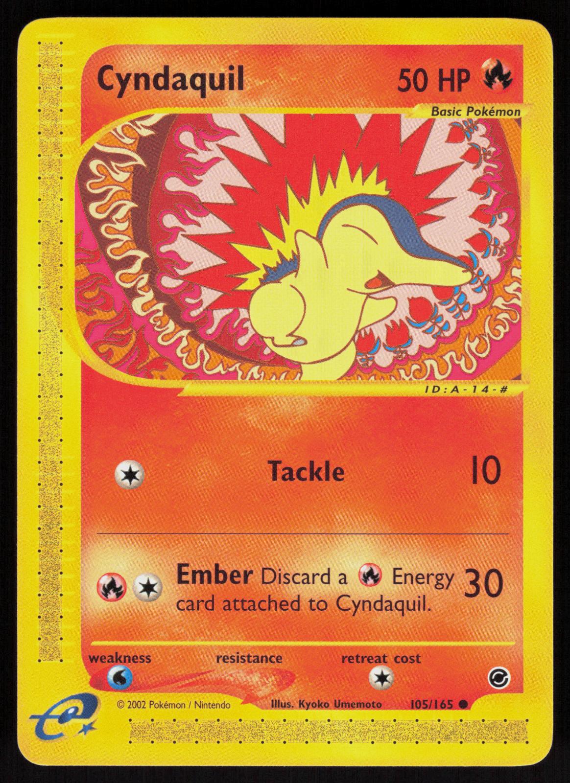 Pokemon Cyndaquil 105/165 Expedition Base Set Common Near Mint