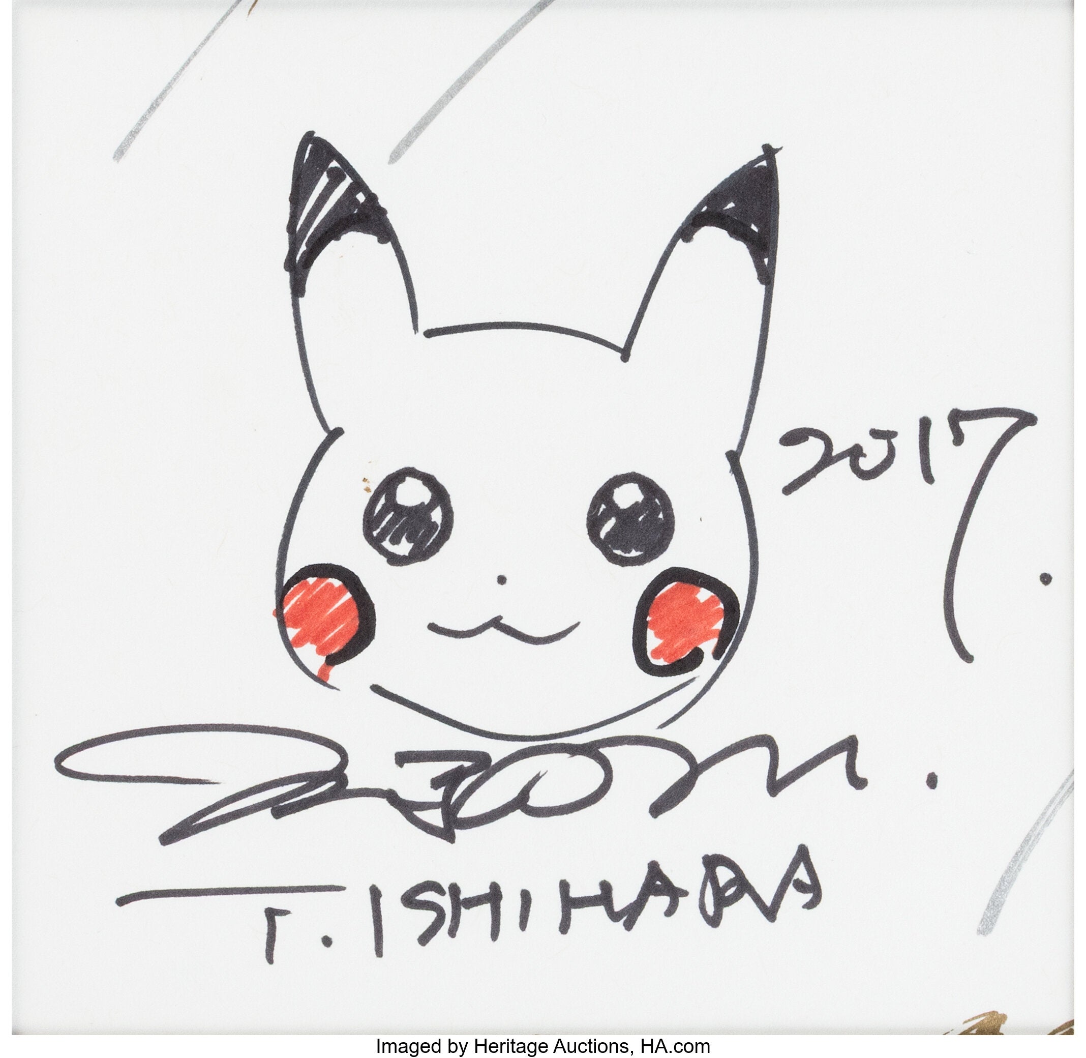 Pokemon President Tsunekazu Ishihara Original Art Sketched Signed