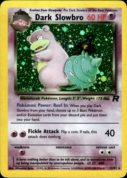 Pokemon Dark Slowbro 12/82 Team Rocket Holo Rare Near Mint