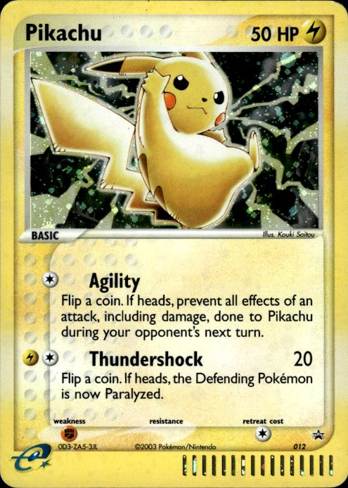Pokemon Pikachu 012 Nintendo Black Star Promo Holo Heavily Played