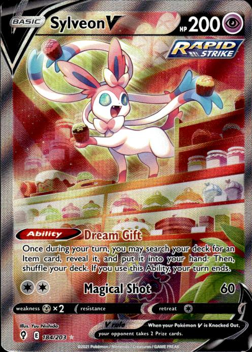 Pokemon Sylveon V 184/203 Evolving Skies Rare Ultra Lightly Played