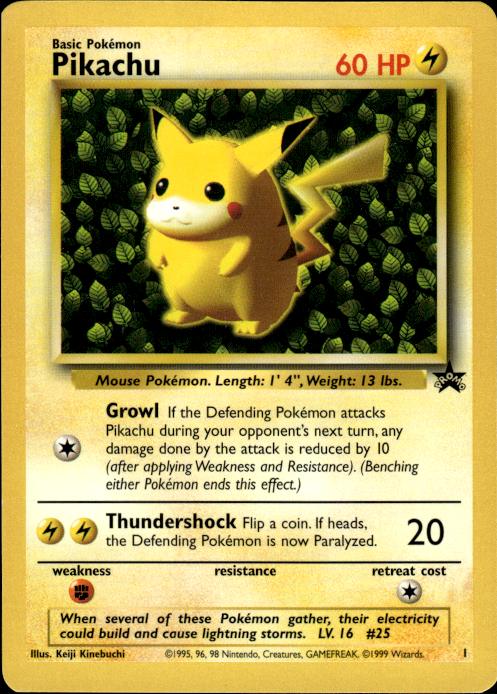Pokemon Pikachu 1 Wizards Black Star Promos Promo Lightly Played