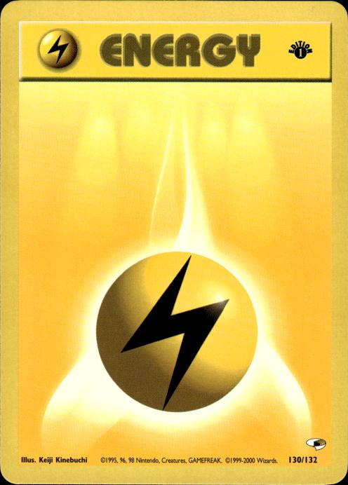 Pokemon Lightning Energy 130/132 Gym Heroes 1st Edition Near Mint