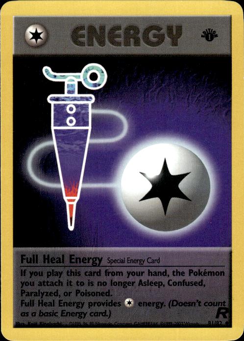 Pokemon Full Heal Energy 81/82 Team Rocket Uncommon 1st Edition Near Mint