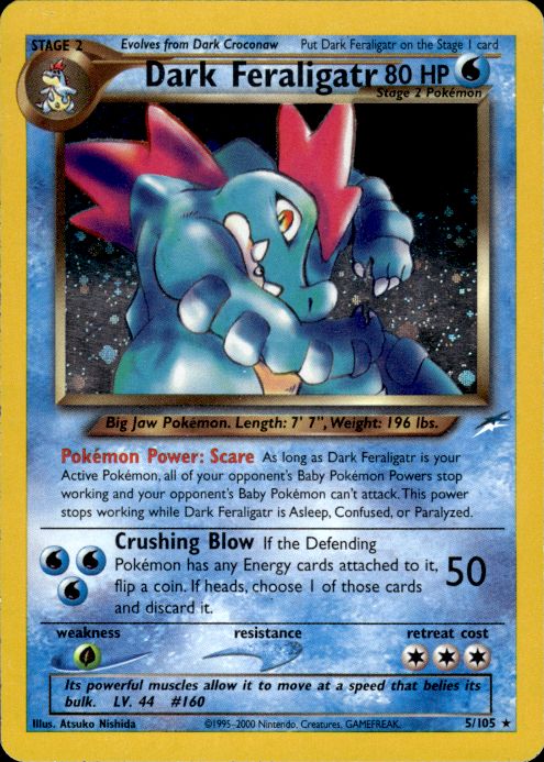 Pokemon Dark Feraligatr 5/105 Neo Destiny Holo Rare Heavily Played