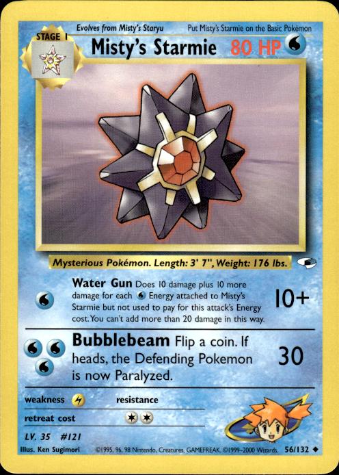 Pokemon Misty's Starmie 56/132 Gym Heroes Uncommon Near Mint