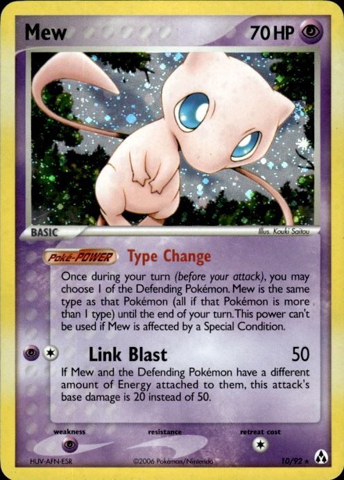 Mew 10/92 Holo Rare Legend Maker Pokemon Moderately Played