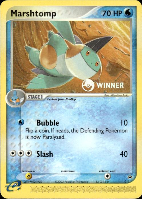 Pokemon Marshtomp WINNER 011 Nintendo Black Star Promos Promo Lightly Played