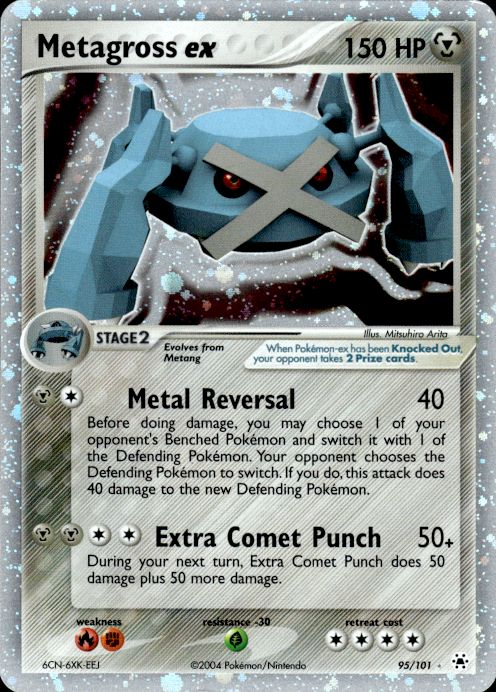 Metagross ex 95/101 Holo Rare EX Hidden Legends Pokemon Lightly Played