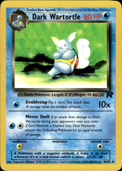 Pokemon Dark Wartortle 46/82 Team Rocket Uncommon Near Mint