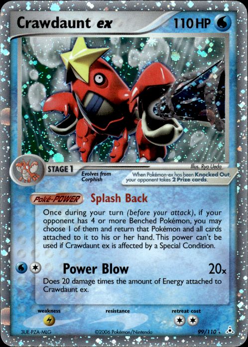 Crawdaunt ex 99/110 Holo Rare EX Holon Phantoms Pokemon Lightly Played