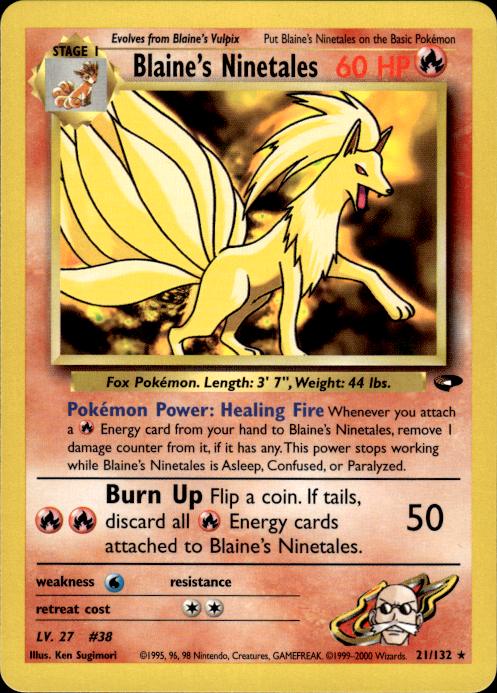 Pokemon Blaine's Ninetales 21/132 Gym Challenge Rare Near Mint