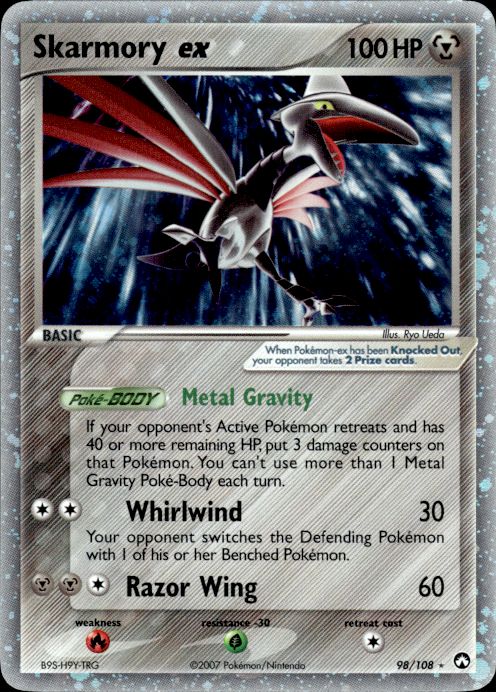 Skarmory ex 98/108 Holo Rare EX Power Keepers Pokemon Lightly Played
