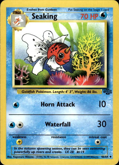 Pokemon Seaking 46/64 Jungle Uncommon Near Mint
